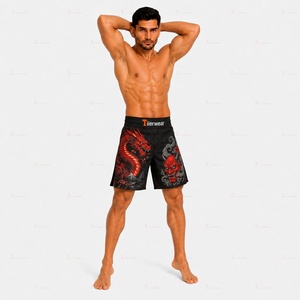 กางเกง MMA Elite รุ่น 205 GSM ผลิตจากโพลีเอสเตอร์ผสมสแปนเด็กซ์ ทนทาน ยืดได้สี่ทิศทาง แห้งเร็ว เหมาะสำหรับการฝึกซ้อมต่อสู้ รับผลิตแบบ OEM และติดฉลากส่วนตัว - Product Image 2