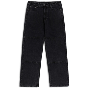 Jean Harem Homme Grande Taille Taille Haute Coupe Droite en Denim Noir Délavé Respirant Coton Mi-lourd Décontracté - Product Image 5