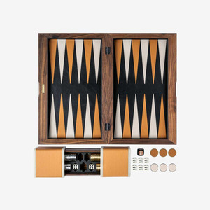 Handcrafted Wooden Backgammon Board Game <b>Set</b> With Leather Accents Dice And Playing Pieces Premium Strategy <b>Set</b> For Family Fun - Product Image 1