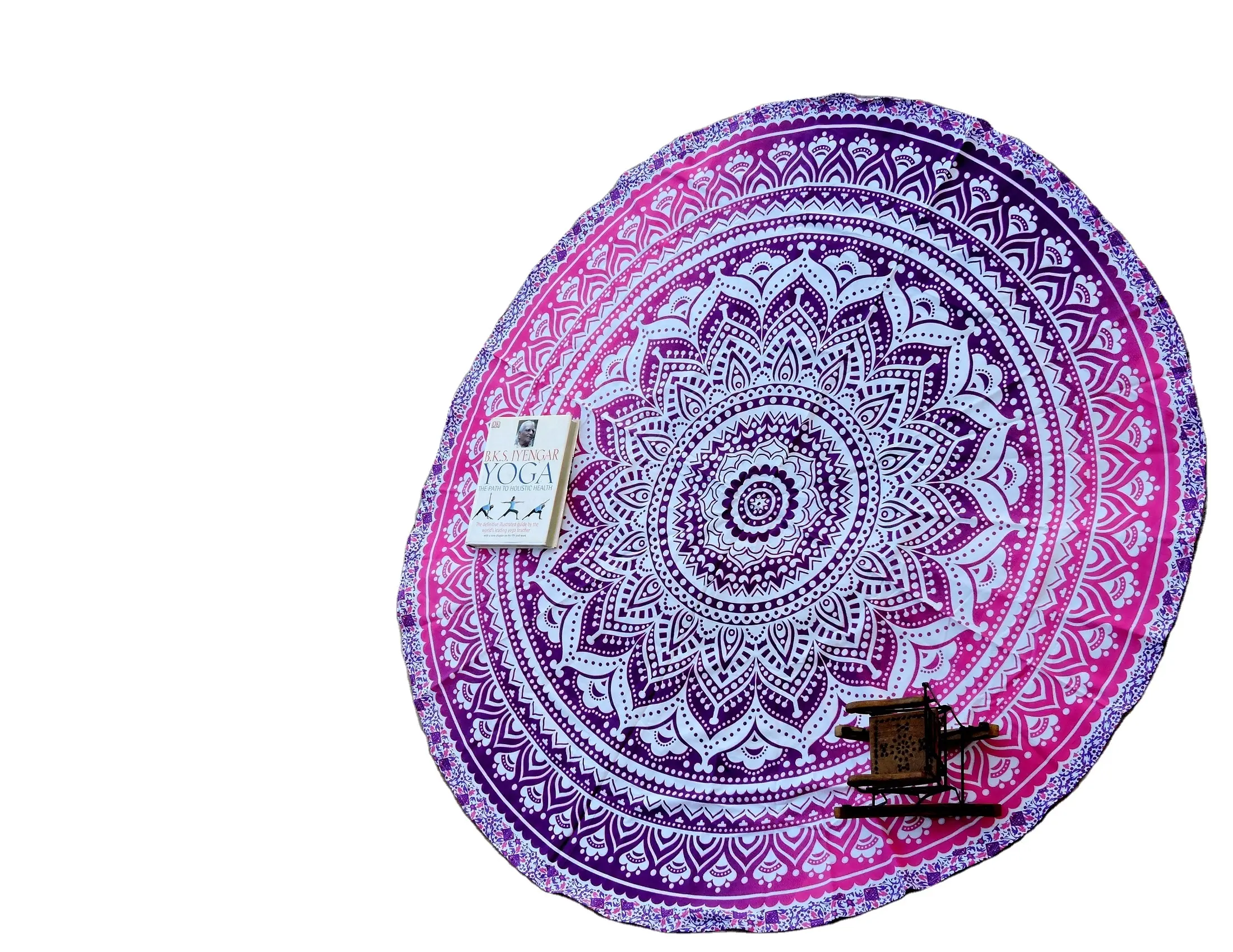 Ultima progettazione Ombre Mandala arazzi Roundie asciugamani 100% cotone rotondo teli mare con nappine frangia a prezzi all'ingrosso OEM