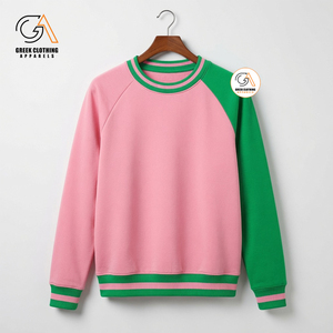 <b>Women's</b> <b>White</b> Greek Clothing Apparel Crewneck Fleece Sweatshirt Front Pocket Eco-Friendly Quick Dry Breathable 100% Cotton - Product Image 2