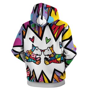 Heat-Transfer Printed Cartoon <b>Cat</b> Hoodie Full Print Fleece Knitted Cotton Casual Autumn Eco-Friendly Hooded <b>Sweatshirt</b> for Men - Product Image 3