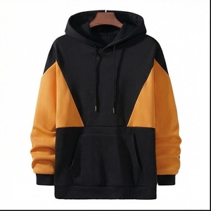 Sweat-shirt à capuche oversize pour homme avec blocs de couleur et poche avant, manches classiques, style décontracté, style automne - Product Image 1