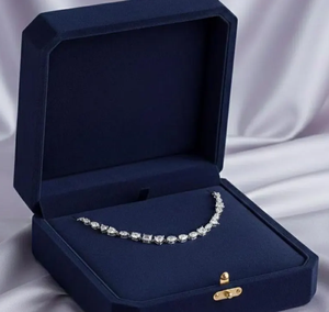 Luxury Moissanite <b>Statement</b> <b>Necklace</b> Emerald Cut 925 Silver Rhodium Plated Women's Wedding Jewelry - Product Image 2