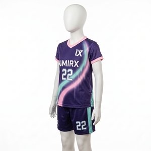 Custom <b>Girls</b> Soccer Uniform Set Youth <b>Football</b> Jersey Shorts Sublimated Kids Team <b>Kit</b> Name Number Purple 100% Polyester Quick - Product Image 3