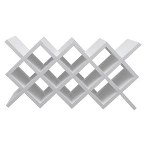 Organisateur de rangement pour 8 bouteilles de vin autoportant, motif losanges blancs, pour présentation – Support à bouteilles de vin en bois au motif diamant minimaliste - Product Image 3