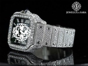 นาฬิกาฮิปฮอปผู้ชายสุดหรู ประดับเพชรโมอิสซาไนต์เต็มเรือน สำหรับศิลปินดนตรี อินฟลูเอนเซอร์ และผู้นำเทรนด์ - Product Image 1