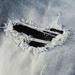 Oem Wholesale Cheap Price <b>Men's</b> Distressed Straight-leg Slim Fit Mid Waist High Street Denim Jeans Eco-Friendly <b>Stretch</b> Quick - Product Image 3