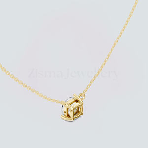 Collar con Diamante Cultivado en Laboratorio Certificado por IGI de 1ct, Plata 925, Oro 14K, DE VVS2, Corte Cojín, Colgante Solitario, Fabricante, Envío DDP a EE. UU. - Product Image 3