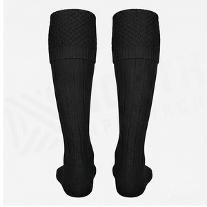 <b>Knee</b> <b>High</b> <b>Socks</b> Solid Black Cotton Knitted Breathable for Adults Casual Daily Wear Autumn Season - Product Image 2