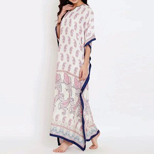 Vestido Largo de Gasa con Estampado Paisley para Mujer, Cuello en V, Manga Corta, Estilo Kaftán, para Eventos Nocturnos - Product Image 4