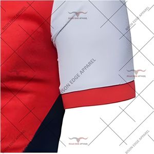 Men's Color Blocked <b>Polo</b> <b>Shirt</b> Short Sleeve Geometric Design Casual Woven Red White Navy <b>Blue</b> - Product Image 5