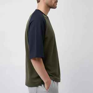 OEM/ODM Oversized Men's T-Shirts Custom Embroidered Logo O-<b>Neck</b> Short Sleeve 100% Cotton Hip Hop Anti-Wrinkle Breathable - Product Image 5