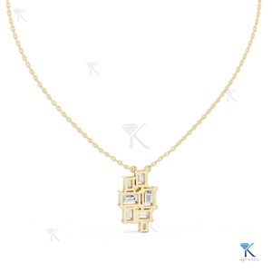 จี้เพชรทรงเอเมอรัลด์แบบคลัสเตอร์ สร้อยคอทองคำแท้ 14K 18K สำหรับผู้หญิง งานแต่งงาน ครบรอบ ของขวัญจากโรงงาน ขายส่ง B2B - Product Image 5