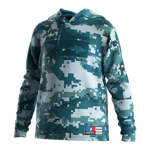 Sweat à capuche confortable pour l'extérieur, imperméable, séchage rapide, en polyester, protection UV UPF 50, manches longues, personnalisable pour la pêche - Product Image 3