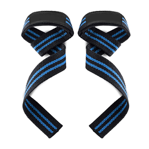 สายรัดข้อมือผ้าฝ้าย Rhino Fitness ลายทางสีน้ำเงิน ปิดด้วยแถบตีนตุ๊กแก สำหรับยกน้ำหนัก รองรับการใช้งานได้ทั้งชายและหญิง สำหรับฤดูหนาวและฤดูร้อน เหมาะสำหรับเล่นกีฬากลางแจ้ง - Product Image 2