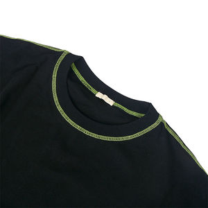 Camiseta de Algodón Extra Grande para Hombre con Logotipo Personalizado, Manga Corta, Cuello Redondo, Ribete en Contraste, Estampado Informal en la Parte Delantera - Product Image 4