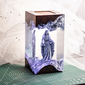 Lámpara de Resina Epoxi Personalizada, Lámpara de Resina Epoxi, Lámpara de Resina y Madera, Lámpara de Noche Personalizada, Regalo Hecho a Mano, Cumpleaños - Product Image 5