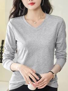 Camisetas de Manga Larga para Mujer, Camisetas Básicas Suaves, Tops Casuales de Primavera, Ropa Moderna para el Día a Día - Product Image 5