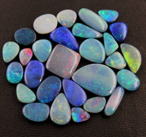 Ópalos Azules Australianos Naturales en Doble Cabujón, Gemas Multifuego para Joyería, Gemas Sueltas Pulimentadas al por Mayor, GEMAS DE ÓPALO - Product Image 2