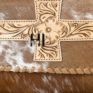 Sac à bandoulière en cuir de vachette fait main pour femme avec bandoulière réglable et fermeture à glissière Boho Western Fashion Accessory - Product Image 6