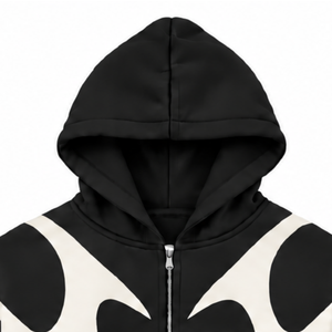 Black Contrast Panel <b>Zip</b> Up <b>Hoodie</b> Men Streetwear Full Zipper Long Sleeve Casual Fleece Hooded Sweatshirt With <b>Pockets</b> - Product Image 3