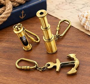 Vintage Handmade Lightweight Brass Nautical Keychains Mini Telescope and Anchor Maritime Gift Souvenir for Graduation <b>Christmas</b> - Product Image 2