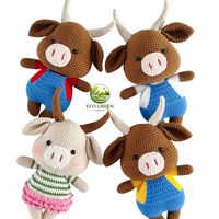 Ours en crochet personnalisé Amigurumi fait main en coton et laine, jouet en peluche animal fantastique, science-fiction, écologique, coffrets cadeaux pour bébé sans piles