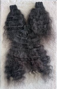 Extensions de cheveux humains 100% naturels, vierges, non traités, bouclés, de type temple indien, cuticules alignées, trame plate, style ondulé, simple - Product Image 5