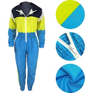 Women's High Quality Nylon Zipper Hooded Windbreaker Winter Sweat Suits 2 Piece Set Windproof Breathable Women's Tracksuits - Product Image 5