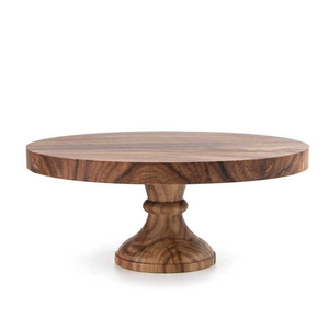 Support à gâteau unique en bois d'acacia, accessoires de décoration pour mariages et fêtes, plateau en bois, support à gâteau à prix avantageux - Product Image 1