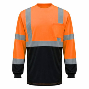 T-shirts de sécurité de travail de haute qualité, à manches longues, avec bandes réfléchissantes, en tissu durable - Product Image 1