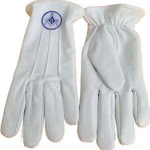Guantes Blancos de Algodón con Emblema de Águila Bordado, Largos hasta la Muñeca, Alta Calidad y Mejor Precio, Guantes Masónicos Blancos Personalizados - Product Image 5