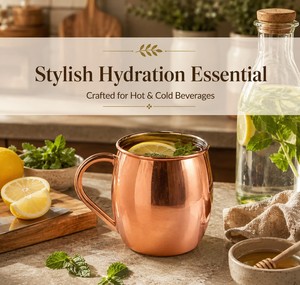 Mug en cuivre artisanal avec finition traditionnelle, tasse à boire en cuivre rustique, vaisselle de cuisine artisanale, gobelet en cuivre fait main pour boire - Product Image 3