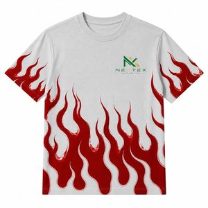Custom <b>Flame</b> Print T-<b>Shirt</b> Men Streetwear Racing Graphic Tee Summer Casual Top - Product Image 6