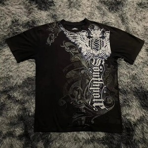 T-shirt unisexe en coton épais respirant, coupe oversize, style streetwear décontracté, col rond, été - Product Image 5
