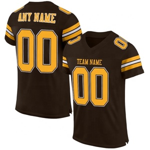 Maillot de football américain personnalisé, col en V, manches courtes, respirant, séchage rapide, 100% polyester, taille plus, nom et numéro de l'équipe, uniforme - Product Image 2
