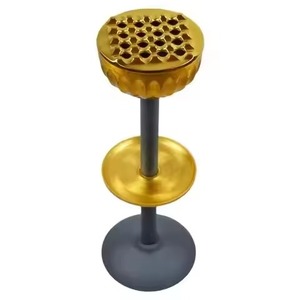 Metal Floor Shiny Smoking Tray With Standing Tall Silver Colored Finishing Design Stand - Product Image 4