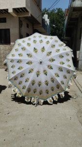 Parasol indien en coton imprimé à la main, protection solaire, robuste, motif floral, nouveauté indienne - Product Image 2