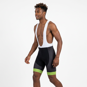 Cuissard unisexe ajusté avec dos en mesh blanc et bordure verte, écologique, respirant, séchage rapide, en Spandex et Polyester, pour le cyclisme - Product Image 4