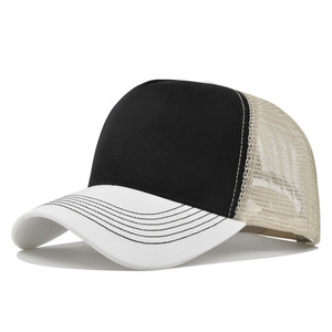Cotton Mesh Trucker Hat Adjustable Snapback Baseball Cap Breathable Outdoor Style Classic Cotton Trucker Cap OEMODM - Product Image 5