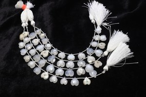 Natural White Moonstone Faceted Heart Shape Beads 11-12MM Natural White Moonstone Gemstone Beads 6 Inch Moonstone Fancy Shape - Product Image 2
