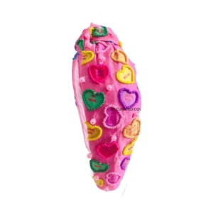 Customizable Handmade Valentine <b>Headband</b> with <b>beaded</b> work | seasonal fashion and Valentine's day wear - Product Image 1