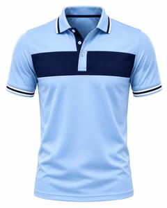 Camisa de Hombre Personalizada con Bloques de Color de Moda, Manga Corta, Tejida, Diseño Casual, Botones Delanteros, Transpirable, Venta al Por Mayor ODM - Product Image 1