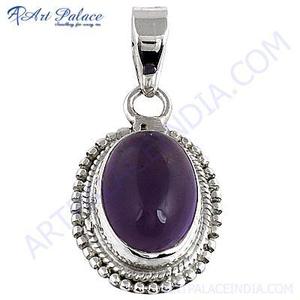 Luxurious 925 <b>Silver</b> Plated Ethnic Religious Style Pendant with Amethyst Gemstone Fine Pendants & <b>Charms</b> for Party Gift - Product Image 1