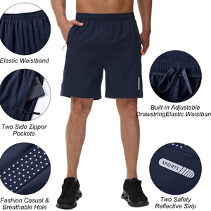 Shorts de sport pour homme 5 pouces, coupe droite, respirants, à séchage rapide, avec trous laser, pour le basketball, la course et le fitness - Product Image 3