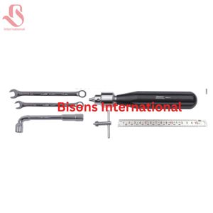 Kit d'instruments chirurgicaux orthopédiques manuels en acier inoxydable BISONS pour fixation externe, réutilisable pour la fixation osseuse - Product Image 3