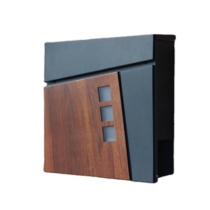 Vente en gros personnalisée Architecture de style américain mobilier d'extérieur Boîte aux lettres minimaliste en acier Revêtement de poudre murale métal OEM ODM - Product Image 1
