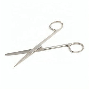 Venta al por mayor autoclavable de acero inoxidable veterinario Grazil tijeras de operación 14cm afiladas romas rectas tijeras quirúrgicas Kits - Product Image 1