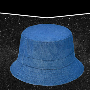 Blue Denim Customized Adjustable <b>Bucket</b> <b>Hat</b> for <b>Men</b> 100% Cotton Casual Four Seasons Adult Wear - Product Image 6